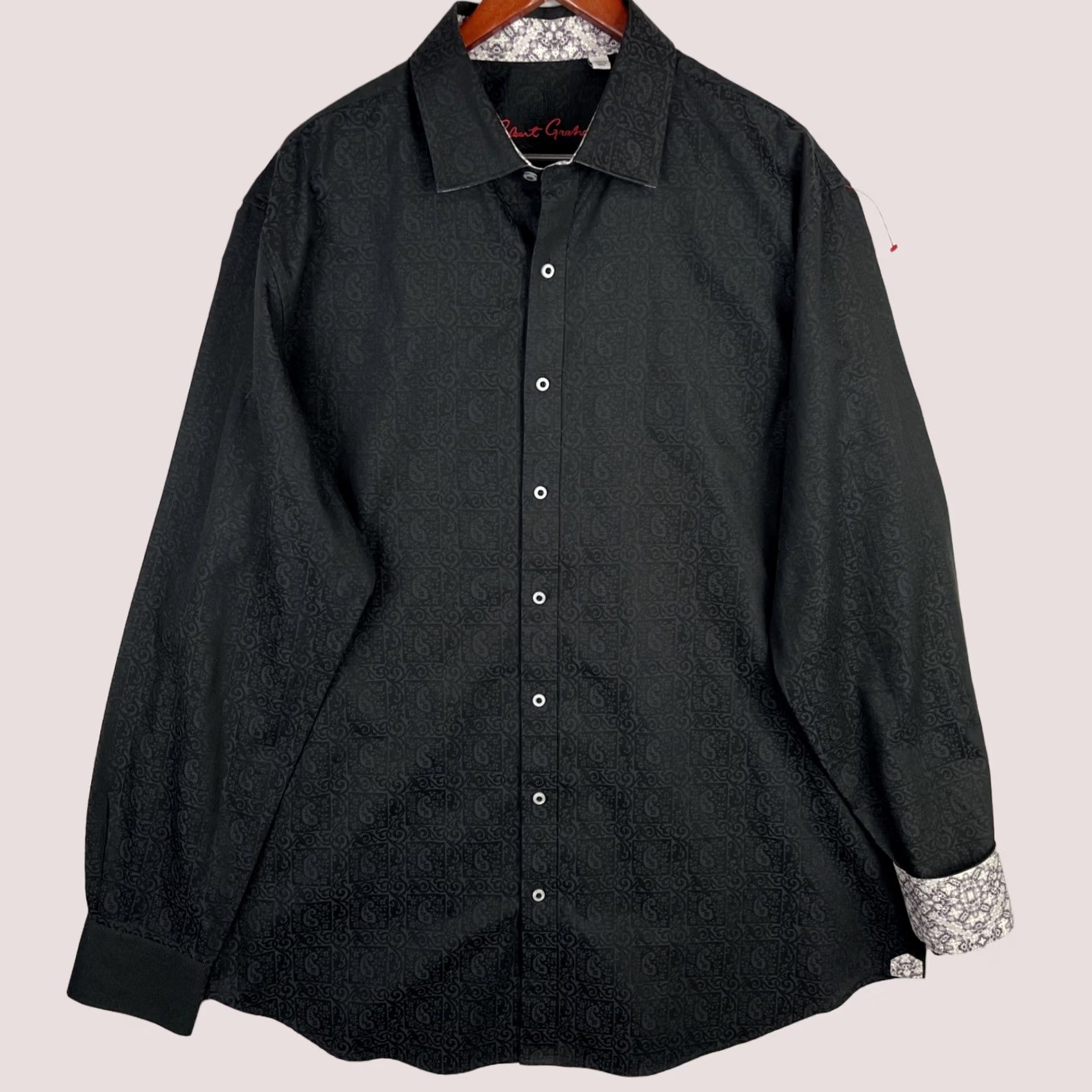 Robert Graham Robert Graham Shirt Mens XL Tall Black Paisley Long Sleeve Button-Up Size US XL / EU 56 / 4 - 1 Thumbnail