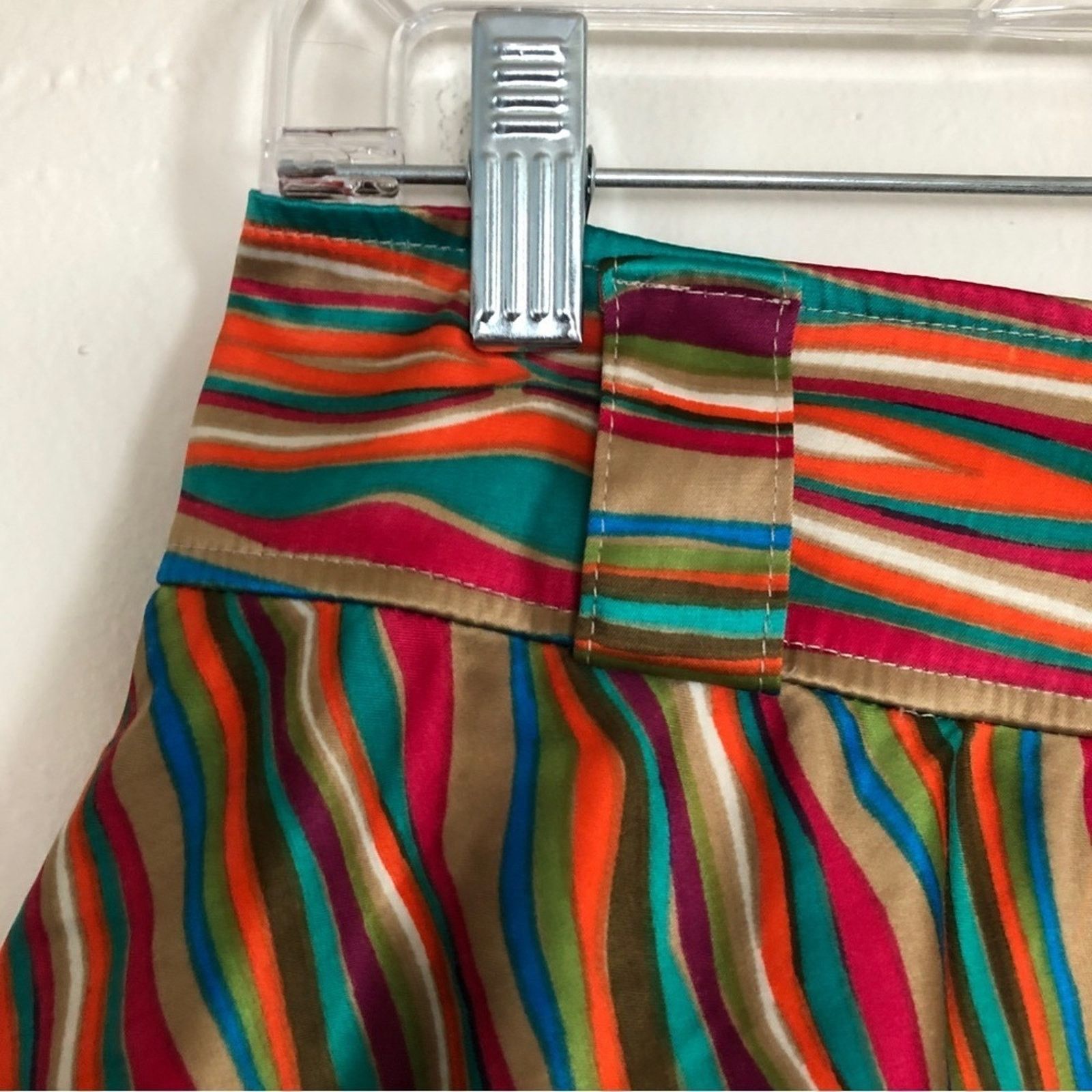 Other Retro Rainbow Multicolor Stripe Colorful Skater Mini Skirt Size 30" / US 8 / IT 44 - 3 Thumbnail