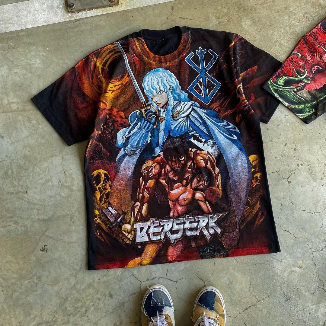 Japanese Brand × Vintage Berserk Aop Bootlegtee Size US XL / EU 56 / 4 - 1 Thumbnail