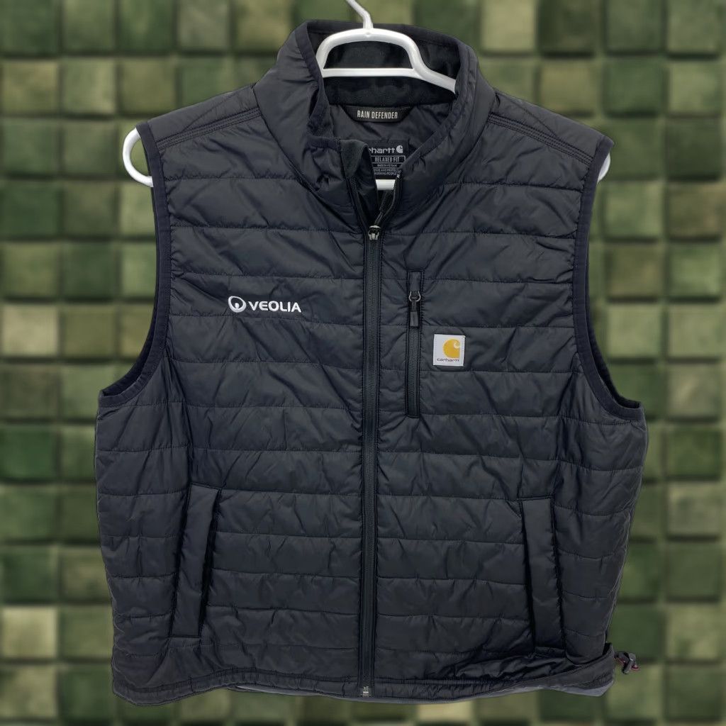 Carhartt Carhartt Vest Men XL Rain Defender Relaxed Work Lightweight Insulated Puffer Nylon Softshell Zip Mid-Length Black Size US XL / EU 56 / 4 - 1 Thumbnail
