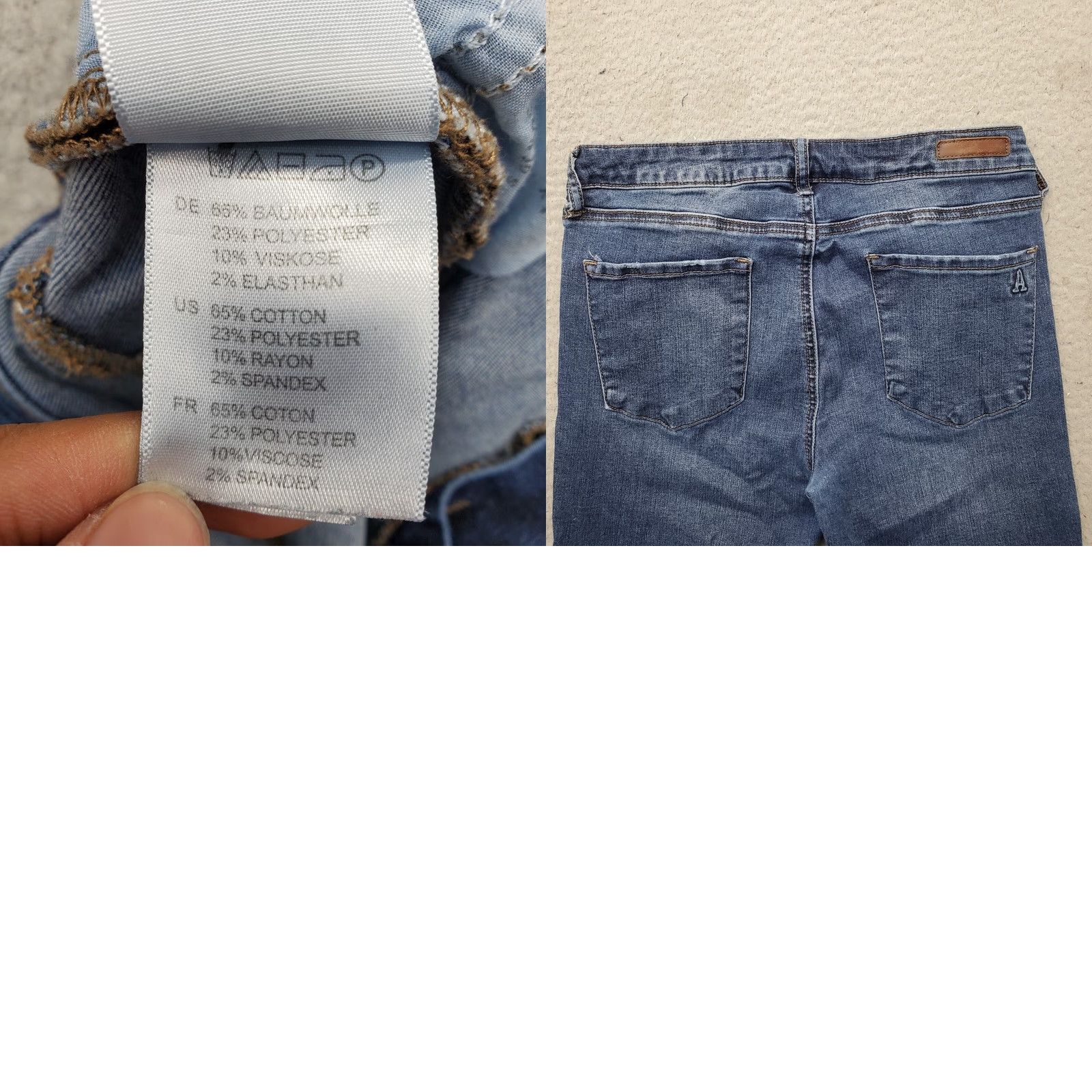 Vintage Articles of Society Jeans Skinny Women's 28 Blue Faded Denim Stretch Frayed Hem Size 28" / US 6 / IT 42 - 8 Thumbnail