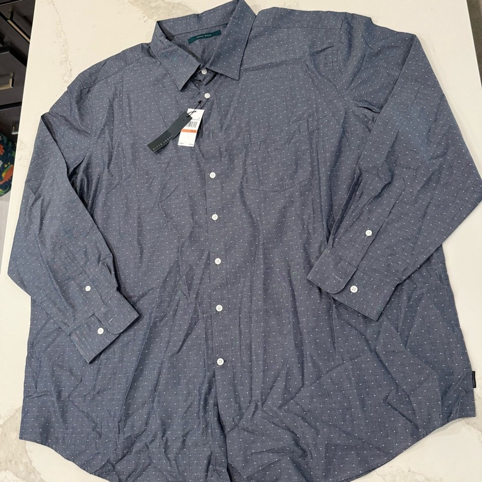 Perry Ellis Perry Ellis NWT Polka Dot LongSleeve ButtonUp Shirt Mens 3X Size US XXL / EU 58 / 5 - 2 Thumbnail