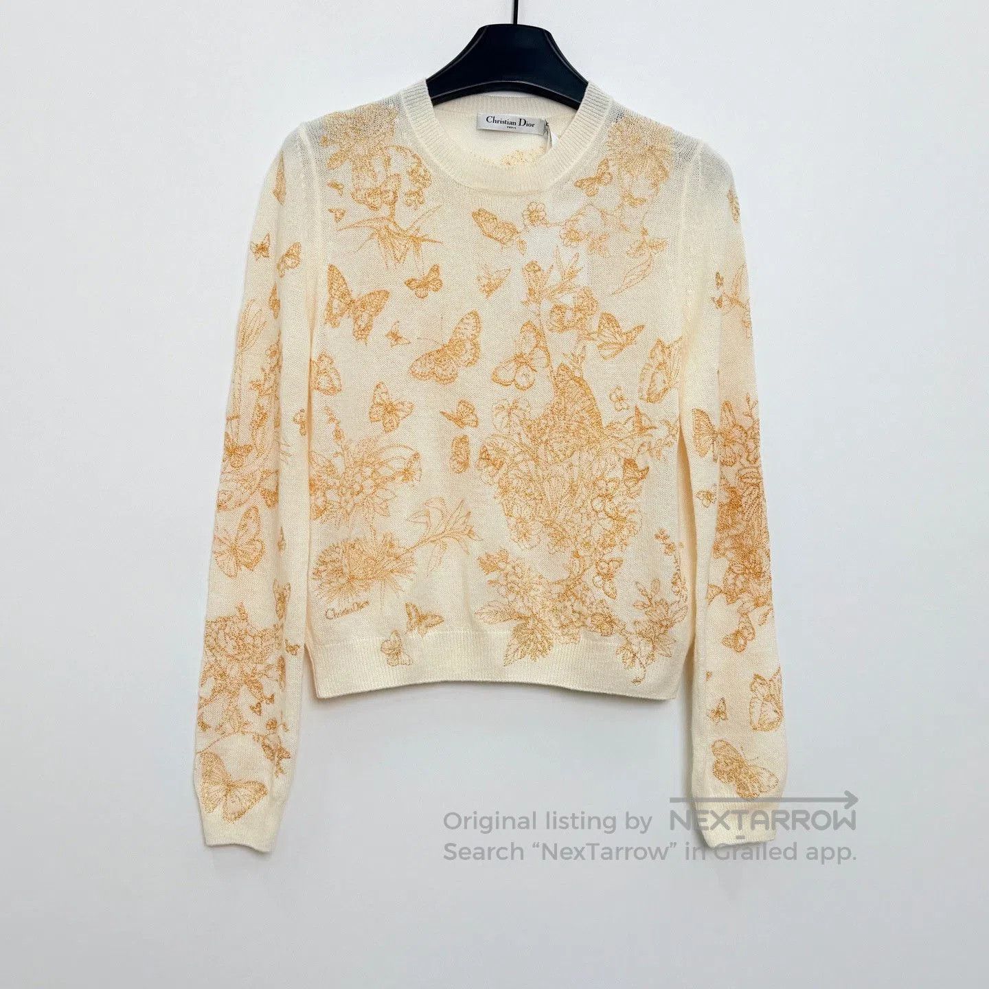 Dior Dior Embroidered Butterfly Round Neck Sweater. Size XS / US 0-2 / IT 36-38 - 1 Thumbnail