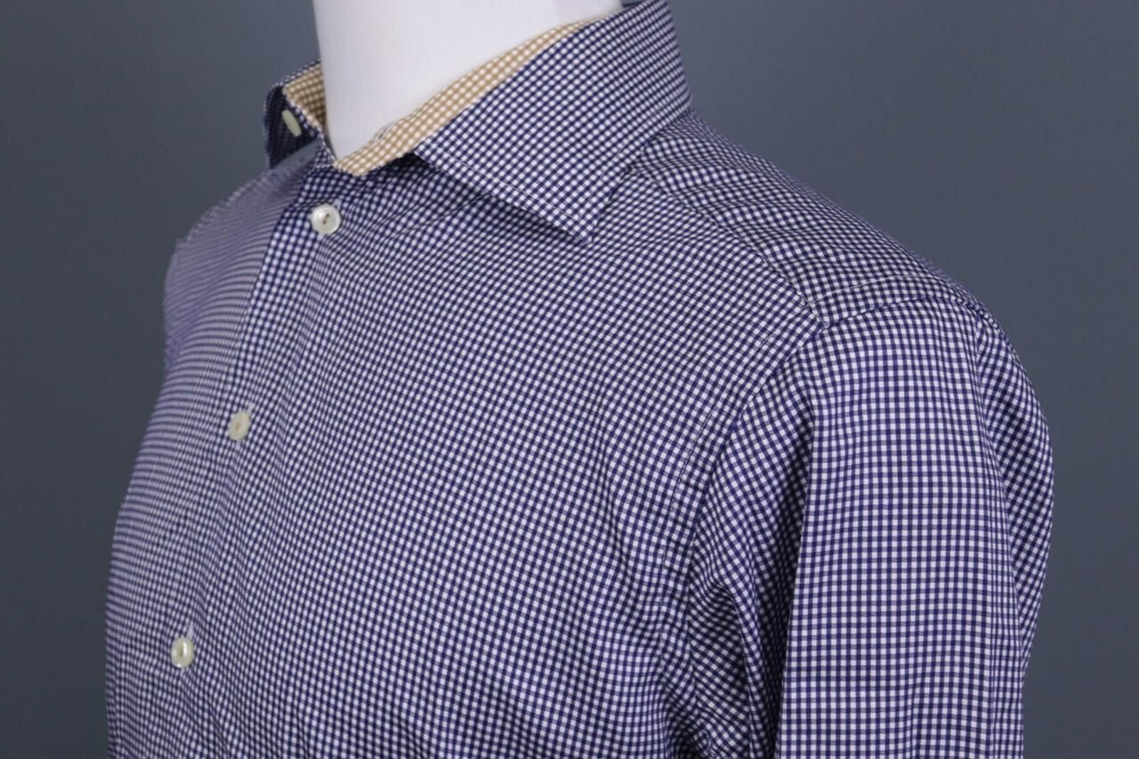 Eton Eton Slim Fit Blue Check Long Sleeve Shirt Size 40 / 15 Size US M / EU 48-50 / 2 - 7 Thumbnail
