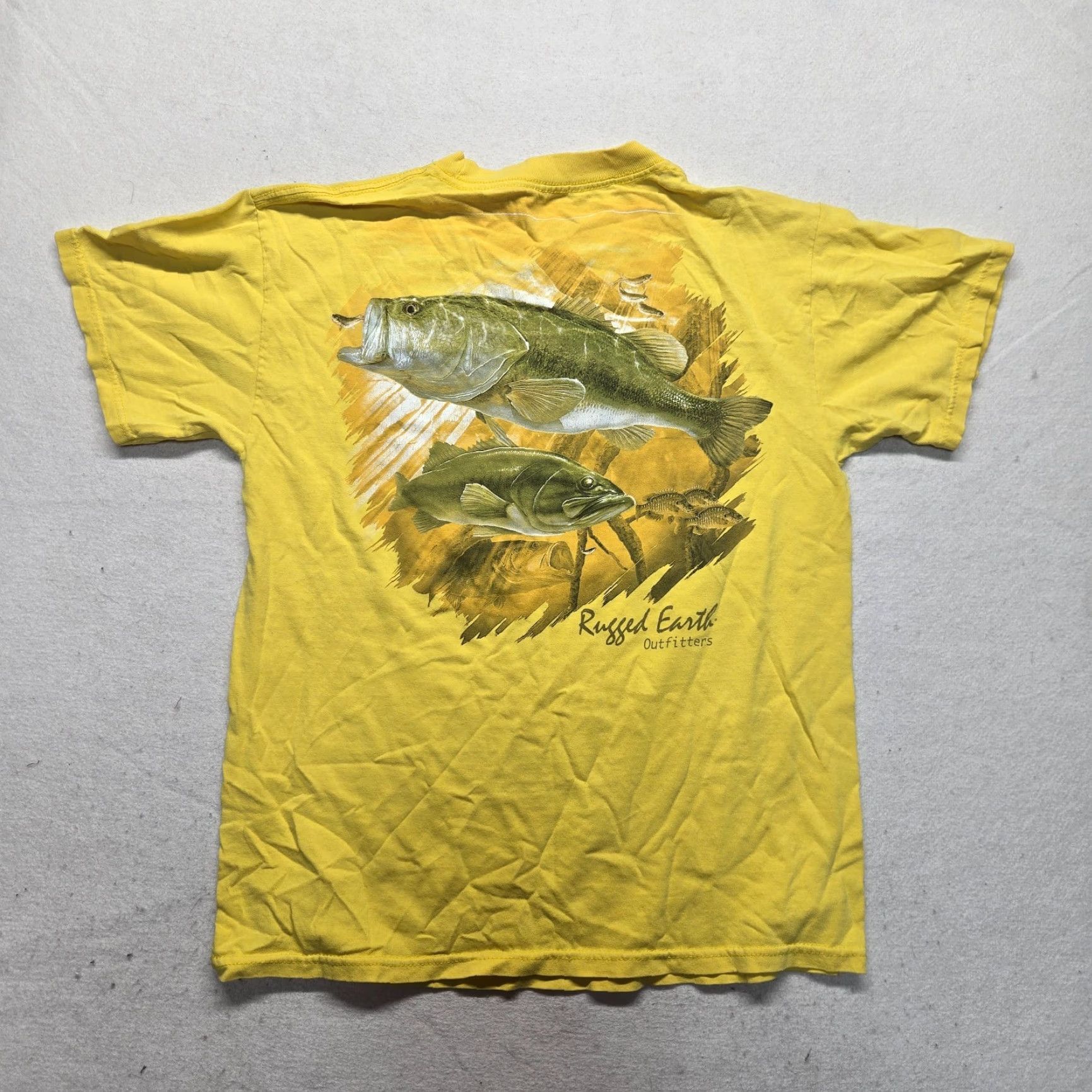 Vintage RUGGED EARTH OUTFITTERS Yellow Fishing Shirt T-Shirt Short Sleeve Men's M Medium Size US M / EU 48-50 / 2 - 6 Thumbnail