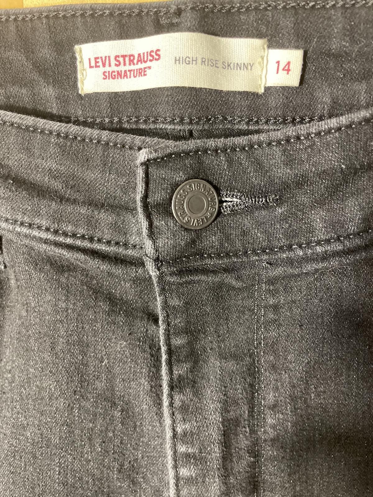 Other Levi Strauss & Co Jeans Women's Sz 14 Black High Rise Skinny Size 34" / US 12 / IT 48 - 2 Thumbnail
