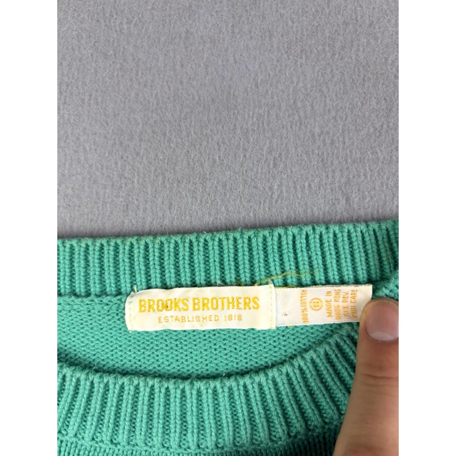 Brooks Brothers VINTAGE Brooks Brothers Sweater Women’s Small Green Cotton Short Sleeve 80s Size S / US 4 / IT 40 - 5 Thumbnail
