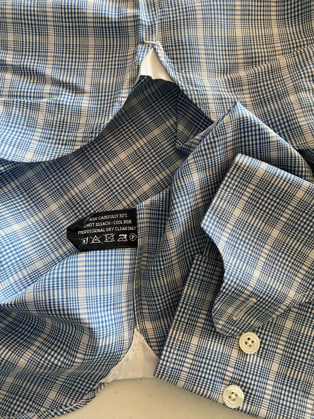 Tom Ford Tom Ford light blue glen check shirt 17 43e Size US L / EU 52-54 / 3 - 8 Thumbnail