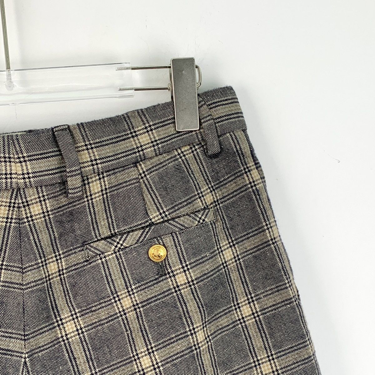 Gucci Gucci Check Logo Jacquard Spliced Linen Casual Shorts K26WX Size 28" / US 6 / IT 42 - 5 Thumbnail