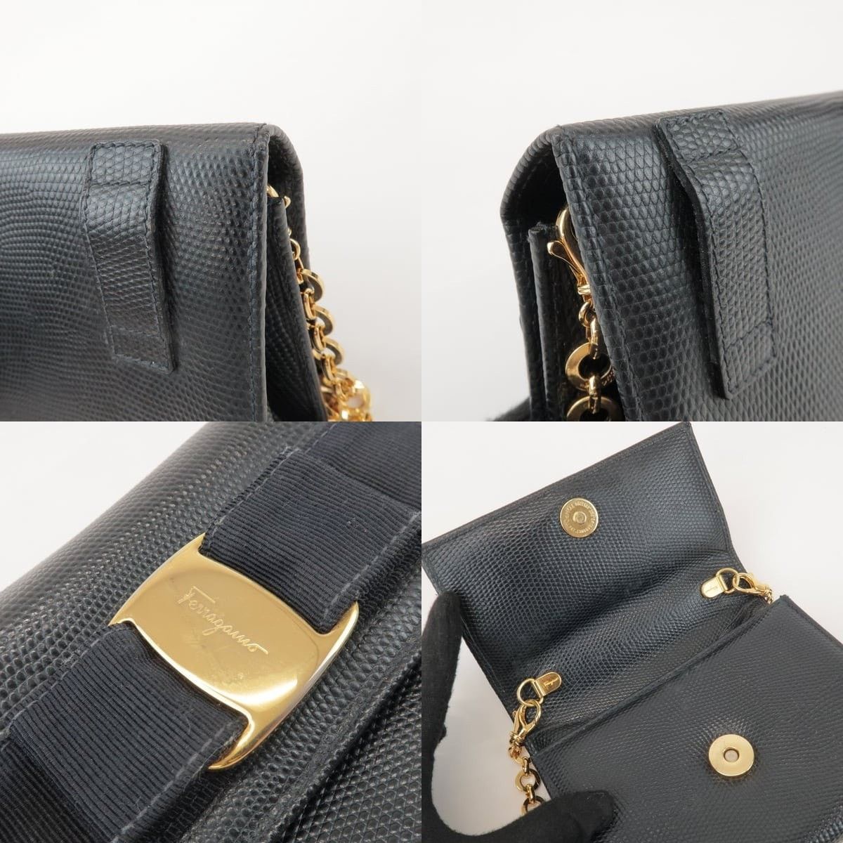 Salvatore Ferragamo Ferragamo Vara Calfskin Shoulder Bag Navy Size ONE SIZE - 6 Thumbnail