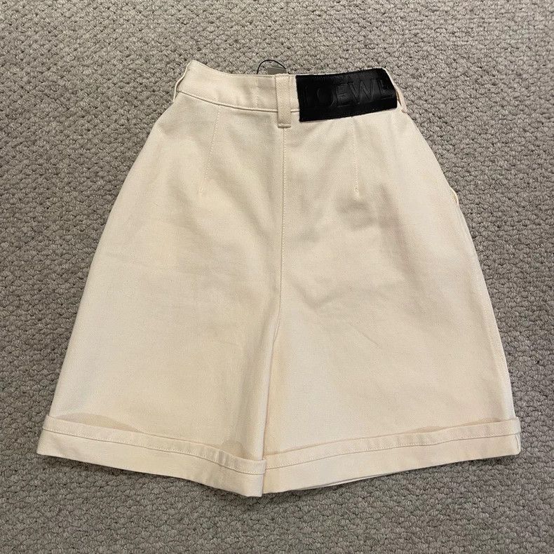 Loewe LOEWE sizeM White denim jeans with wide leg shorts Size 27" / US 4 / IT 40 - 4 Thumbnail