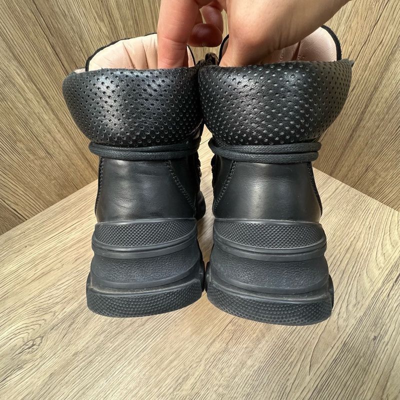 Gucci Gucci Flashtrek Black Leather Lace-Up Boots - Size US 6.5 / EU 39-40 - 3 Thumbnail
