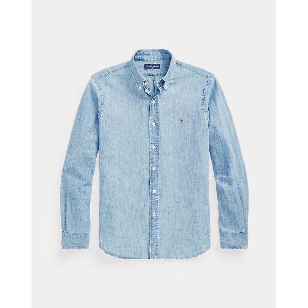 Ralph Lauren Ralph Lauren Indigo Chambray Shirt Blue Mens 3XLT XXXL Tall Size US XXL / EU 58 / 5 - 7 Thumbnail