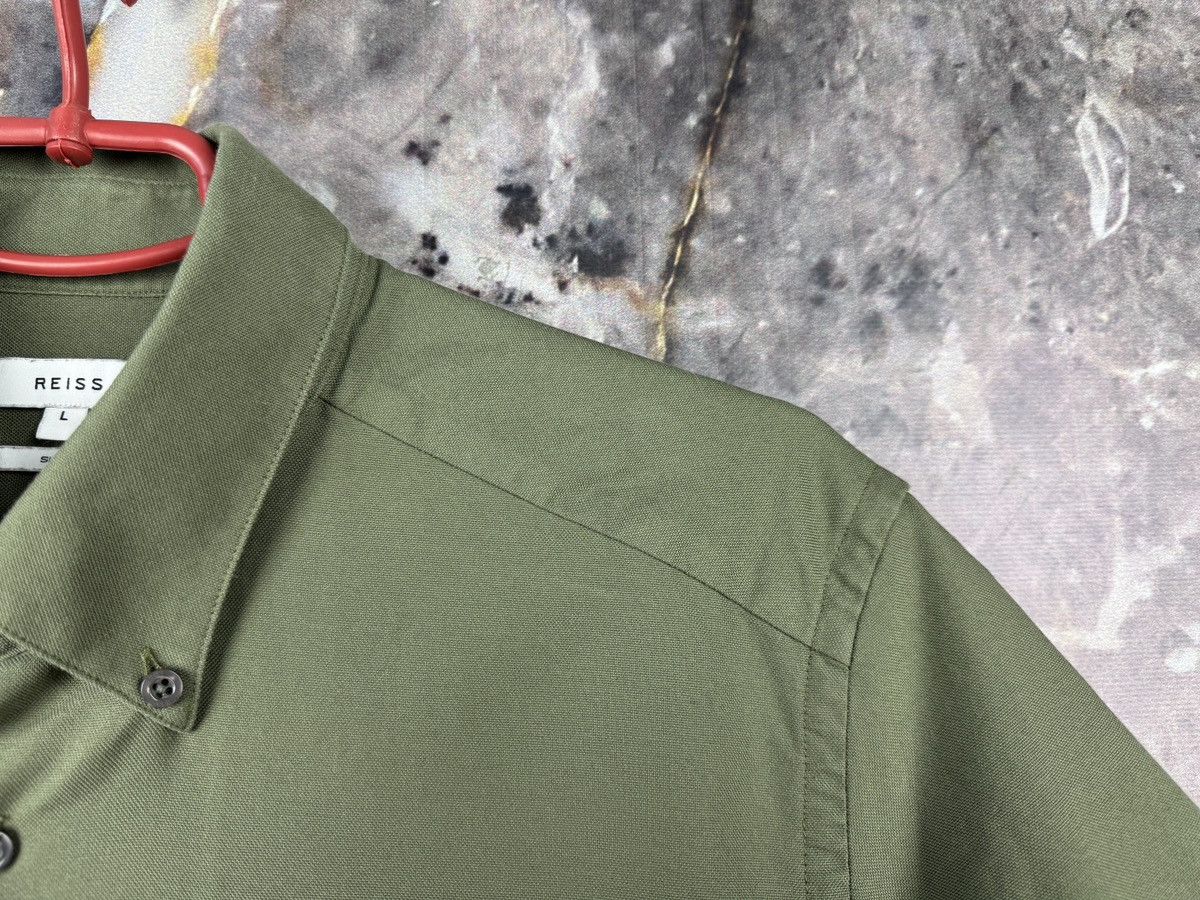 Reiss Reiss Short-Sleeve Button-Down Shirt – Olive Green Size L Size US L / EU 52-54 / 3 - 5 Thumbnail