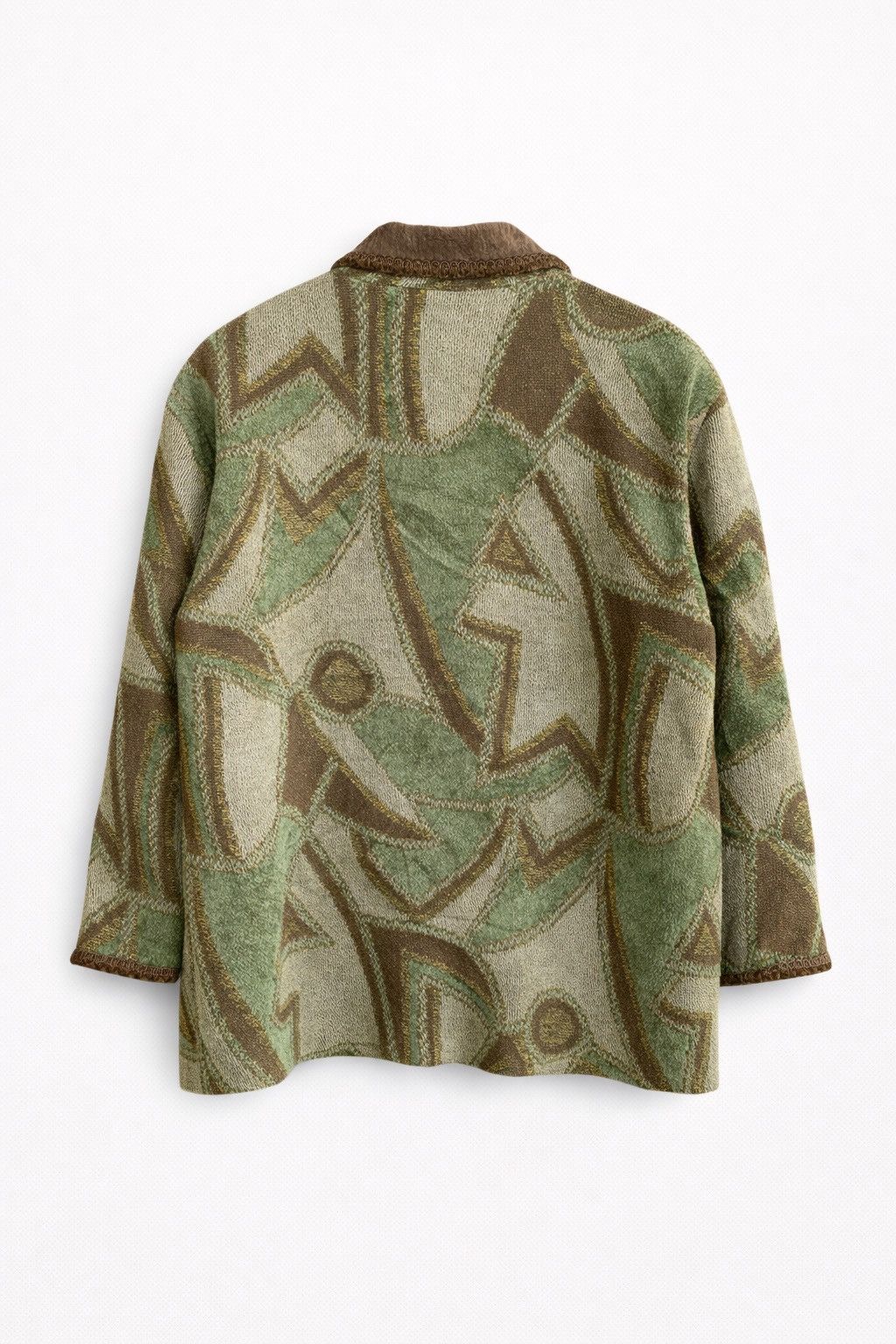 Japanese Brand Vintage En Lain “For High Style Abstract Pattern Wool Jacket Size L / US 10 / IT 46 - 2 Thumbnail