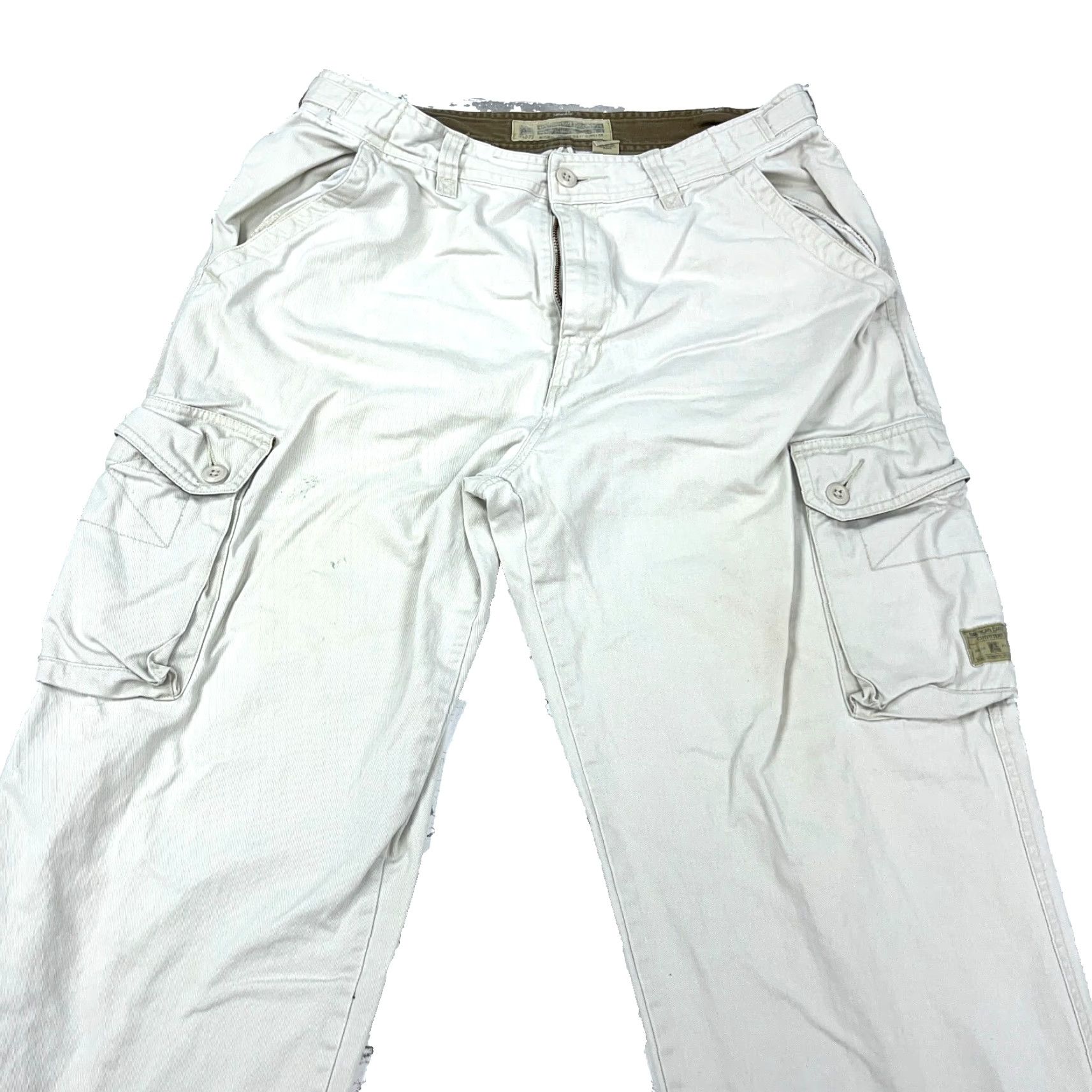 American Eagle Outfitters VINTAGE American Eagle Cargo Pants Men 34x32 White Baggy Cargo Pants Men 34x32 White Baggy AEO Jeans Pants Mens Cargo Trousers White Baggy 90s 2000s Size US 34 / EU 50 - 3 Thumbnail