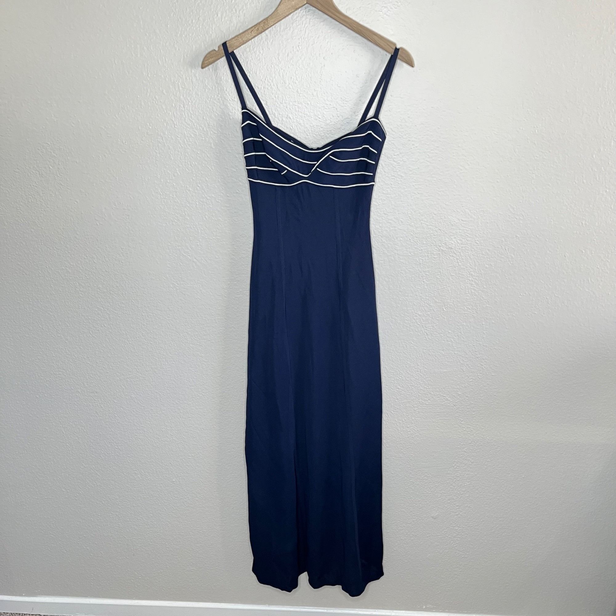 Herve Leger Herve Leger 90s Navy Blue Bandeau Top Stretch Bodycon Maxi D Size S / US 4 / IT 40 - 2 Thumbnail