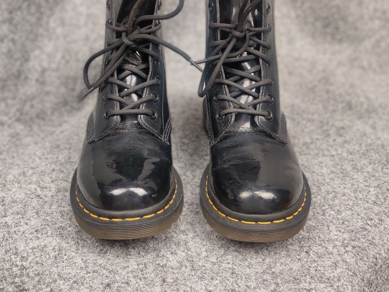 Dr. Martens Dr. Martens 11821 Patent Black Leather Combat lace up Boots Size US 6 / IT 36 - 5 Thumbnail