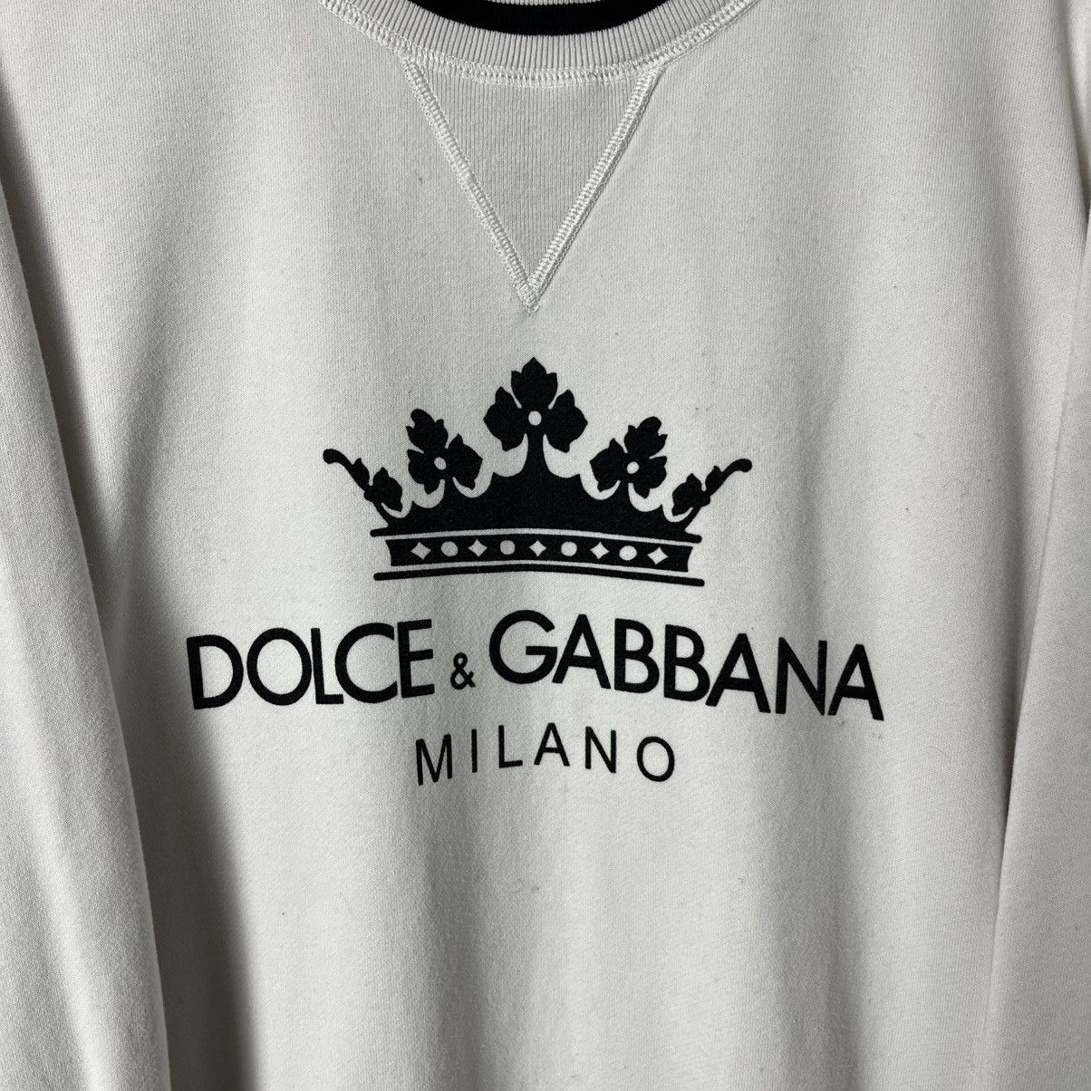 Dolce & Gabbana Dolce & Gabbana D&G Sweatshirt White Big Logo Rare Size US M / EU 48-50 / 2 - 5 Thumbnail