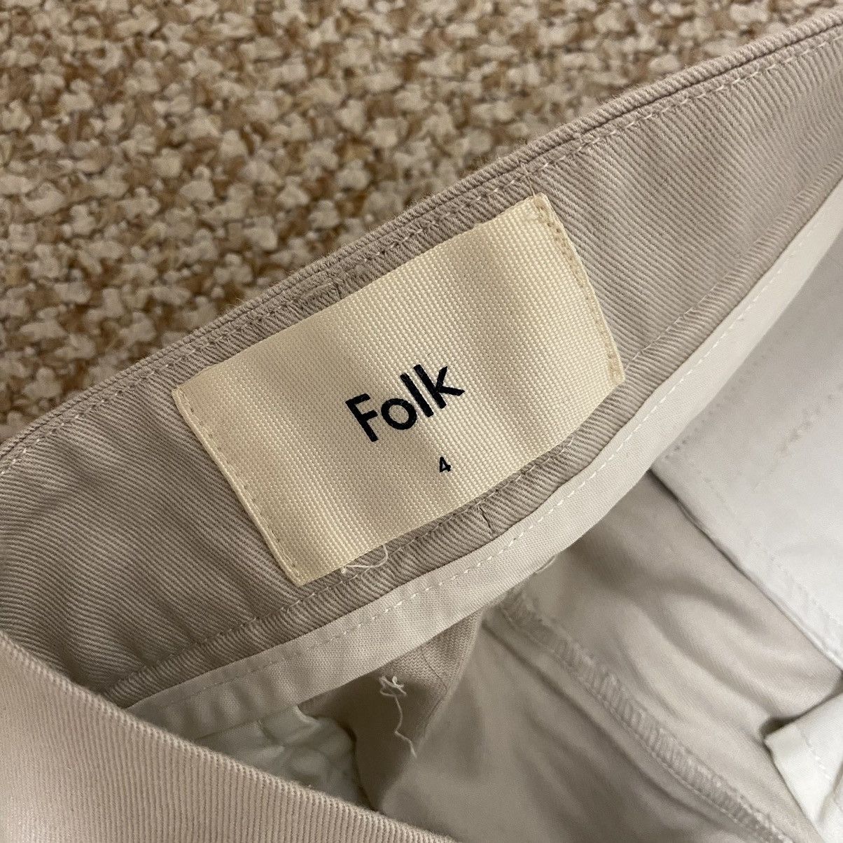 Folk Folk beige casual cotton chino pants - size 4 Size US 35 - 8 Thumbnail