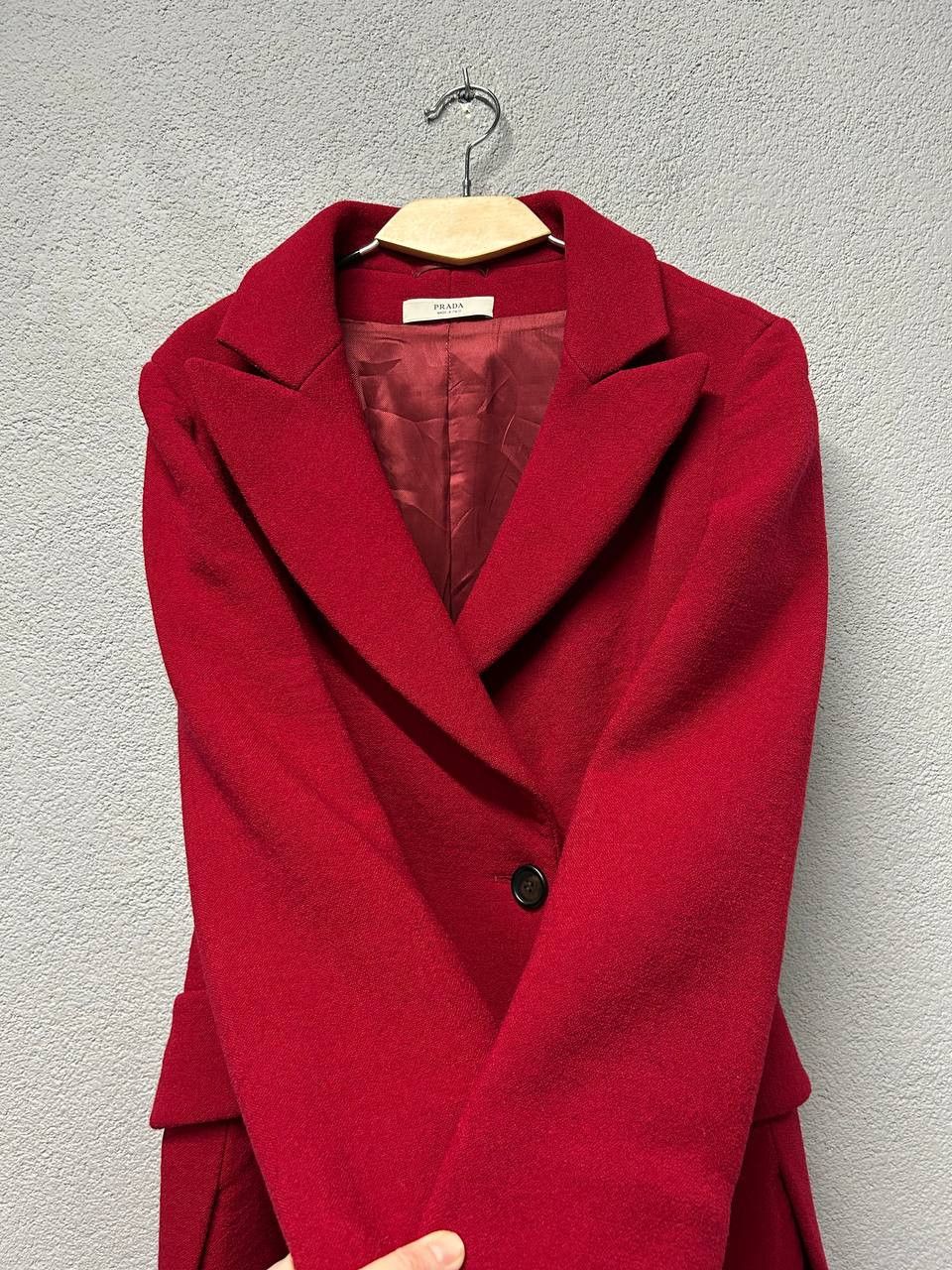 Prada Prada FW2009 Women’s Red Virgin Wool Coat Size M US 6 IT 42 Size M / US 6-8 / IT 42-44 - 2 Thumbnail