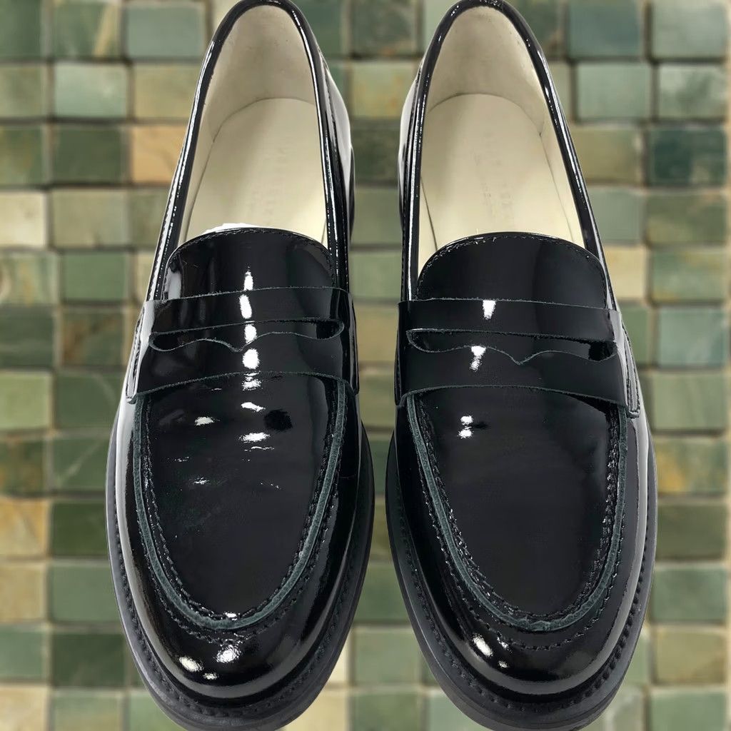 Vintage Duke + Dexter Penny Loafer US 7 EUR 38 Patent Leather Black Box MINT HRJ Size US 7 / IT 37 - 1 Thumbnail