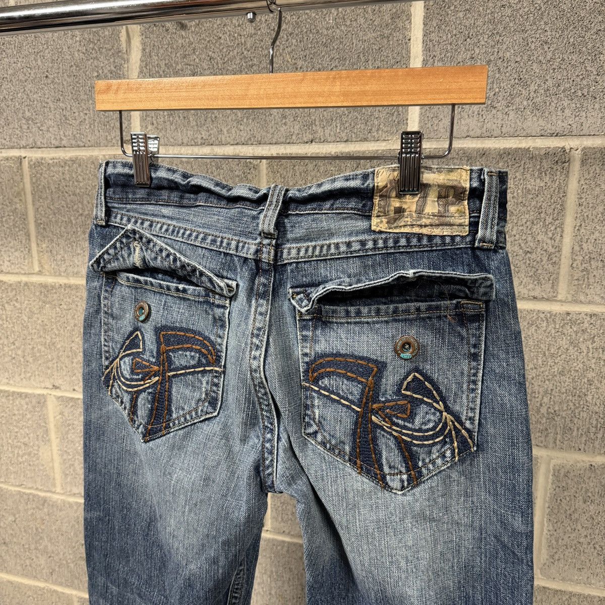 Vintage Y2K Baggy Embroidered Distressed Faded Jeans ERD Grunge Size US 30 / EU 46 - 5 Thumbnail