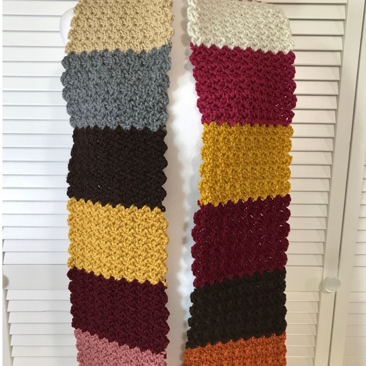 Handmade NWT Handmade Crocheted Cream Multicolor Beanie Scarf 68” Size ONE SIZE - 3 Thumbnail