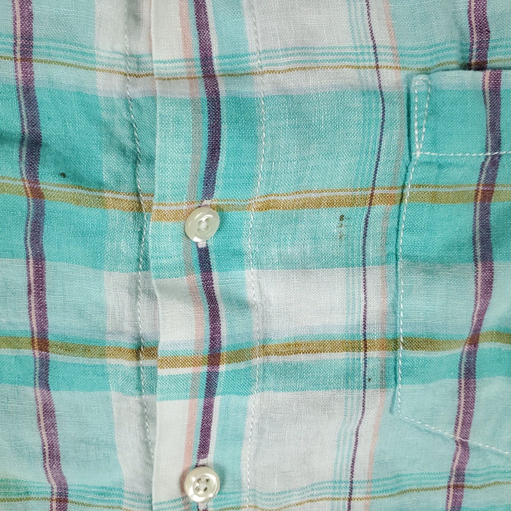 Tommy Bahama Tommy Bahama Shirt Mens Large Blue Plaid Linen Button-Up Short Sleeve N/A Casual, Vacation, Aloha 90s? No Decade Mens Size US L / EU 52-54 / 3 - 4 Thumbnail