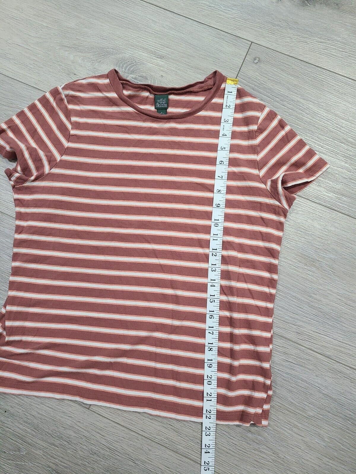 Designer Wild Fable long Cropped T Shirt 90s Striped Cap Sleeve Size M / US 6-8 / IT 42-44 - 5 Thumbnail