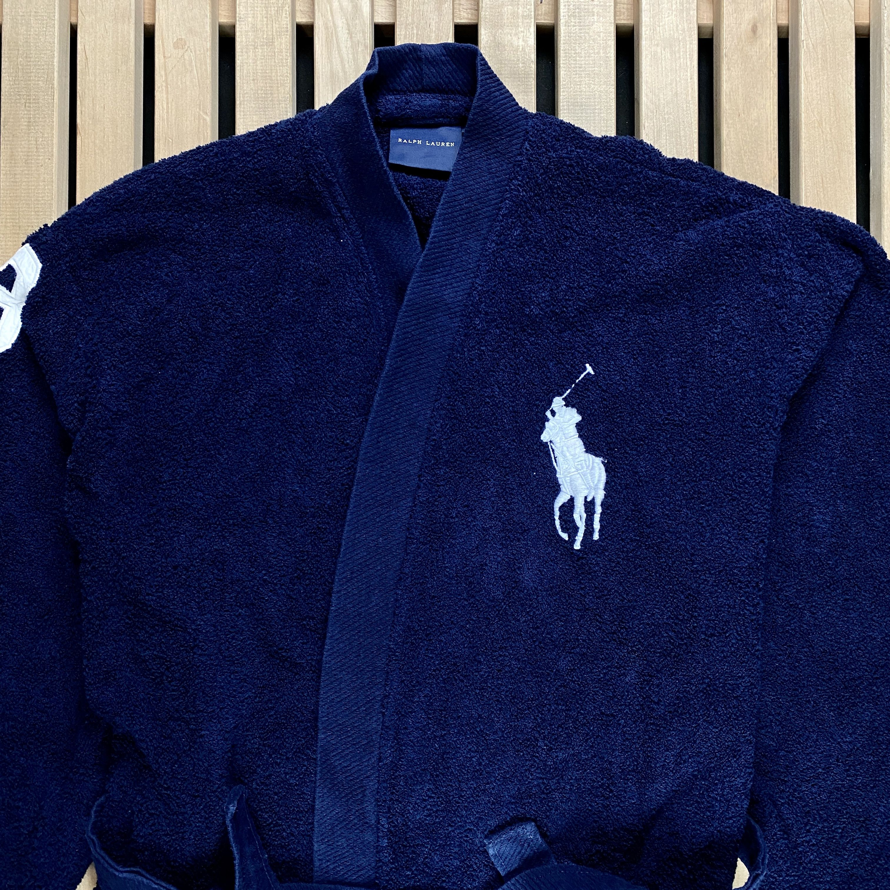 Polo Ralph Lauren × Ralph Lauren Mens Vintage Bathrobe Polo Ralph Lauren Size M Cotton Size 44R - 2 Thumbnail