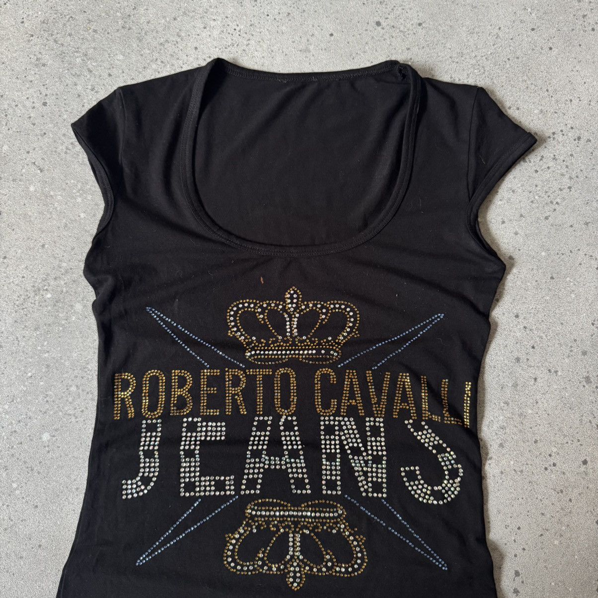Roberto Cavalli Roberto Cavalli Vintage Y2K Rhinestones T-Shirt Size S / US 4 / IT 40 - 4 Thumbnail
