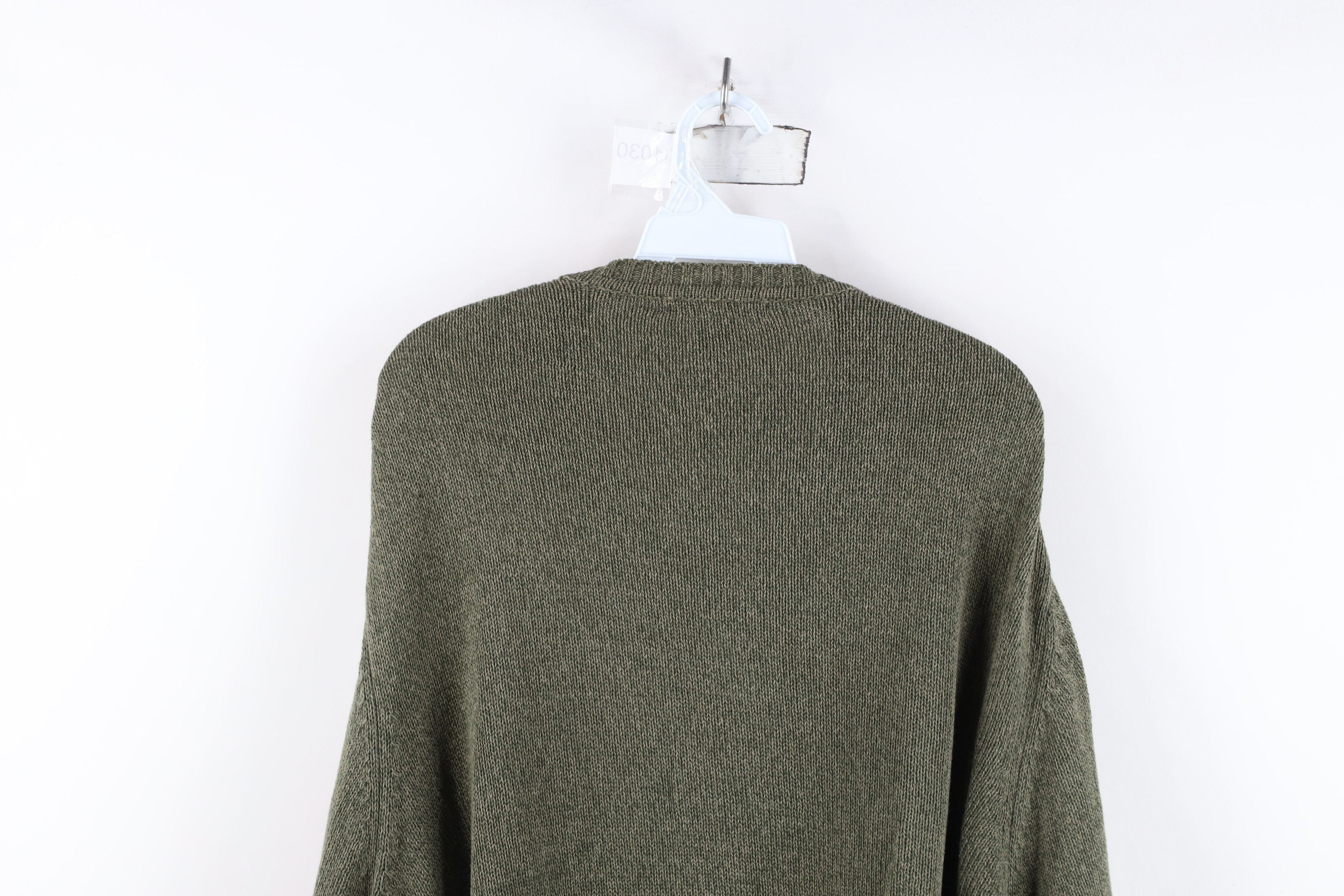 Vintage Vintage 90s Streetwear Cotton Cable Knit Sweater Green Size US XL / EU 56 / 4 - 10 Thumbnail
