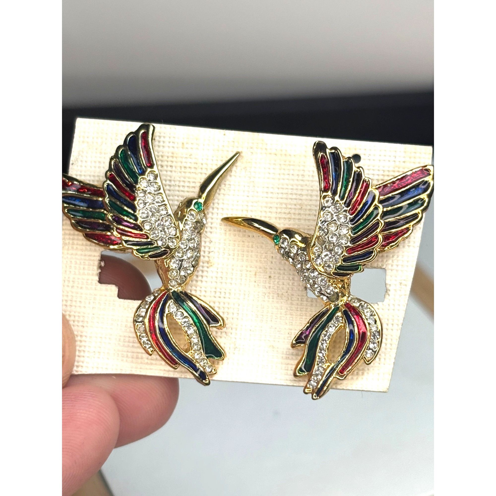 Other Vintage Hummingbird Crystal Stud Earrings Size ONE SIZE - 1 Thumbnail