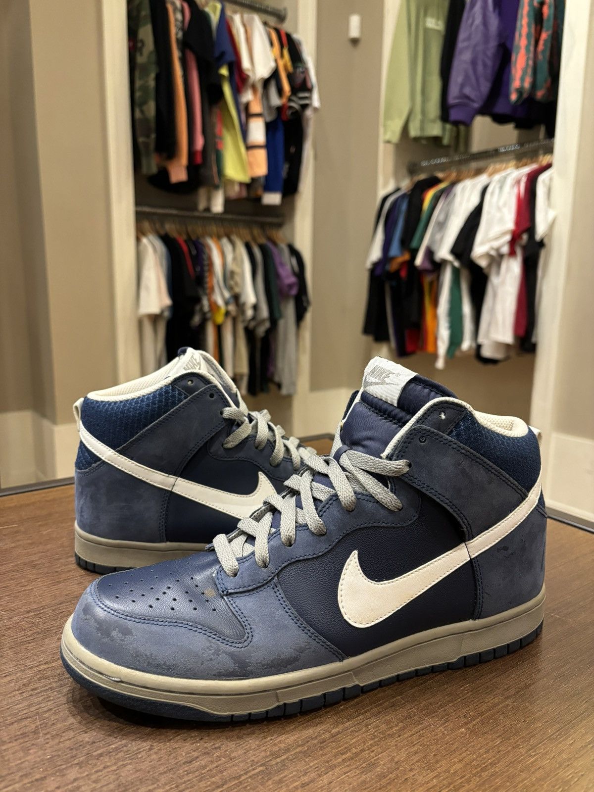 Nike Nike Dunk High Navy/Grey/White Size US 10 / EU 43 - 1 Thumbnail
