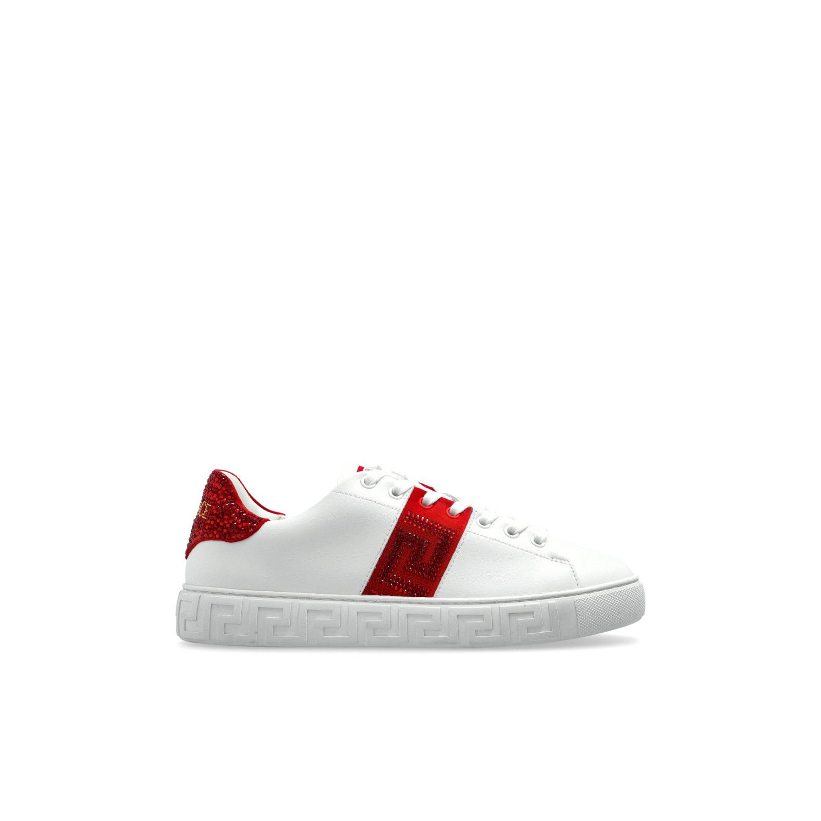 VERSACE Women's White Sports Shoes With Shimmering Sequins N