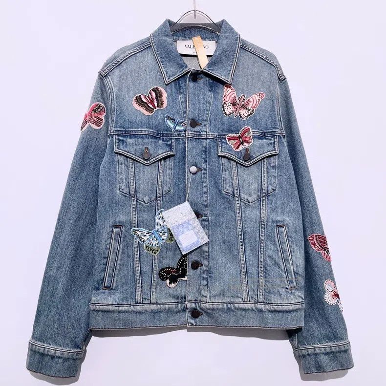 Valentino Blue embroidered denim jacket