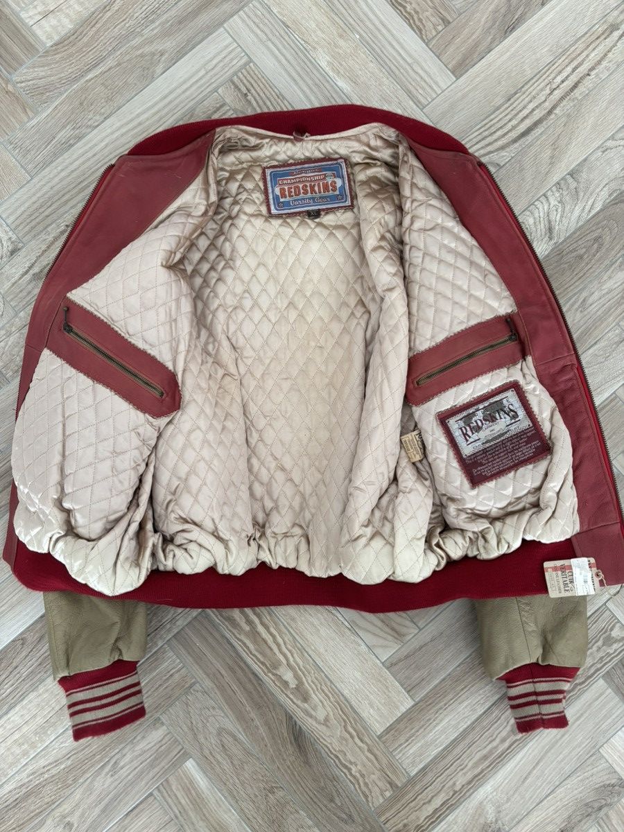 Genuine Leather × NFL × Vintage Vintage Redskins Leather Varsity Jacket Size US XL / EU 56 / 4 - 4 Thumbnail
