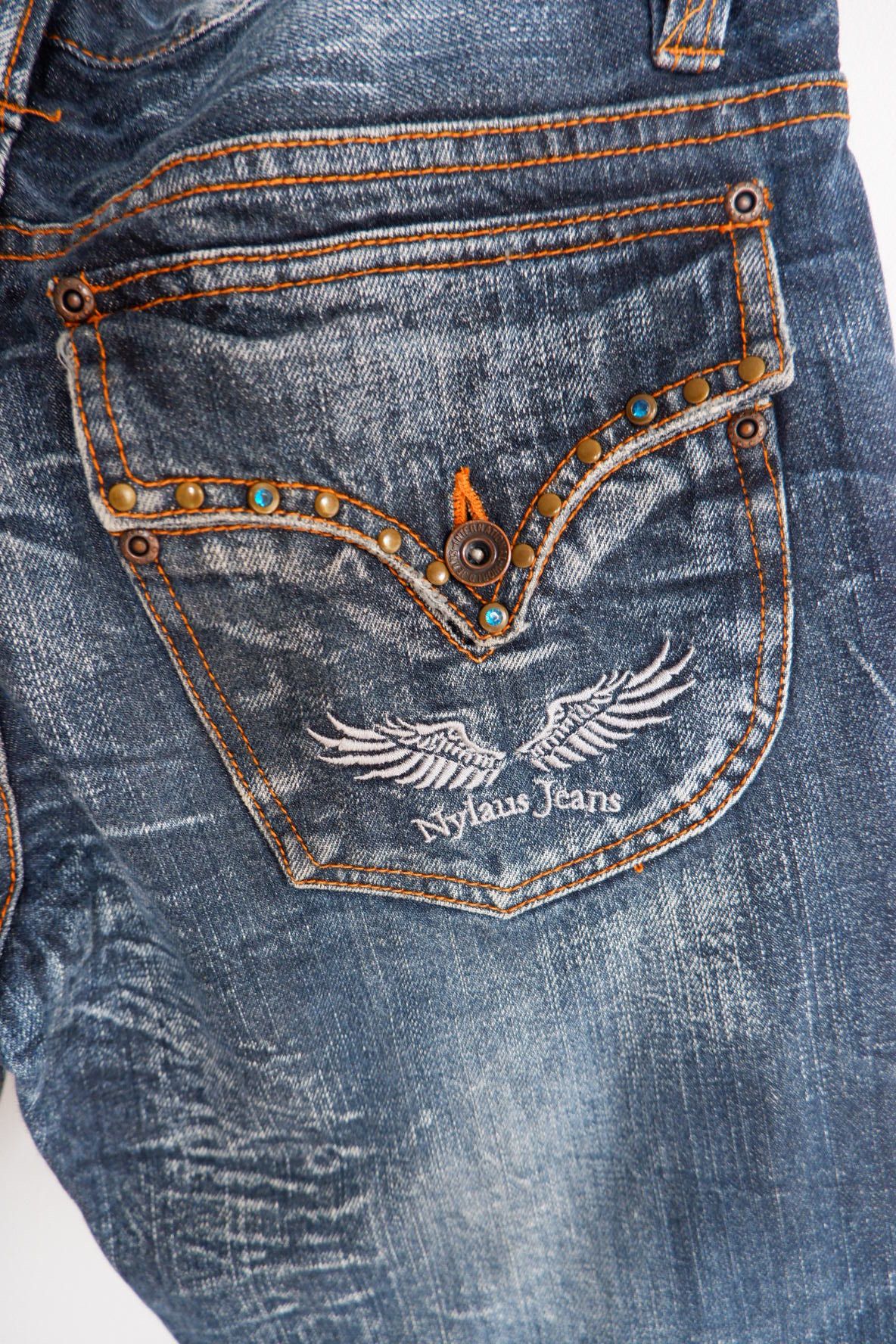 Tornado Mart Vintage Nylaus Flare Stud Jeans Size US 31 - 6 Thumbnail