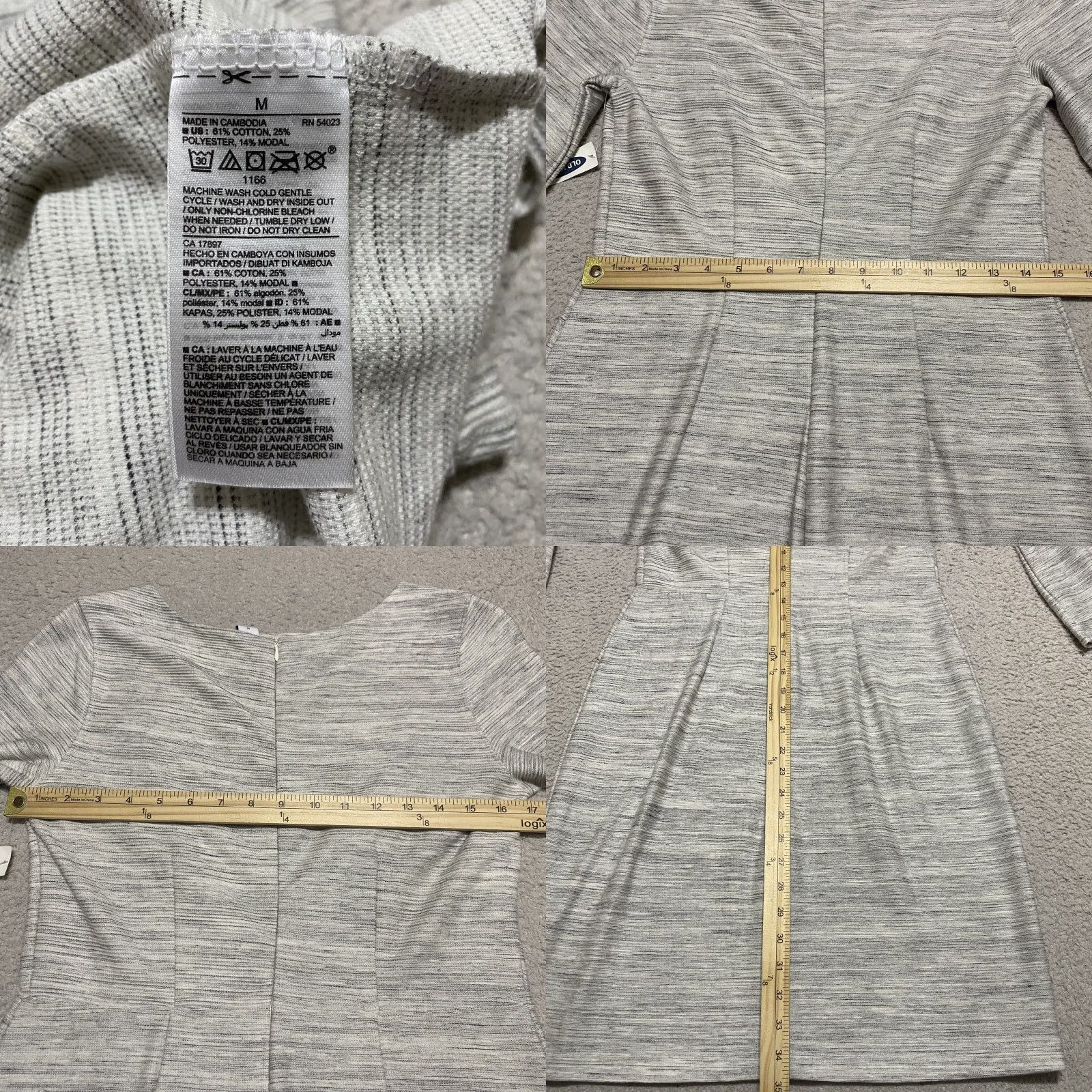Old Navy NWT Old Navy Dress Womens Medium Gray Knit 3/4 Bell Sleeve Pullover Midi New Size M / US 6-8 / IT 42-44 - 8 Thumbnail