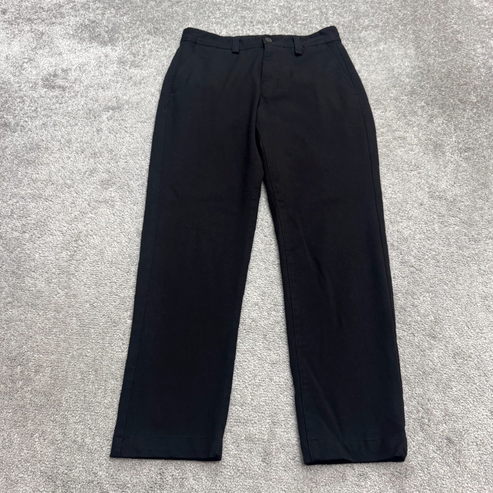 Zara Zara Dress Pants Mens 30 Black Flat Front Straight Leg Cotton Blend Regular Waist 30x27 Size US 30 / EU 46 - 2 Thumbnail
