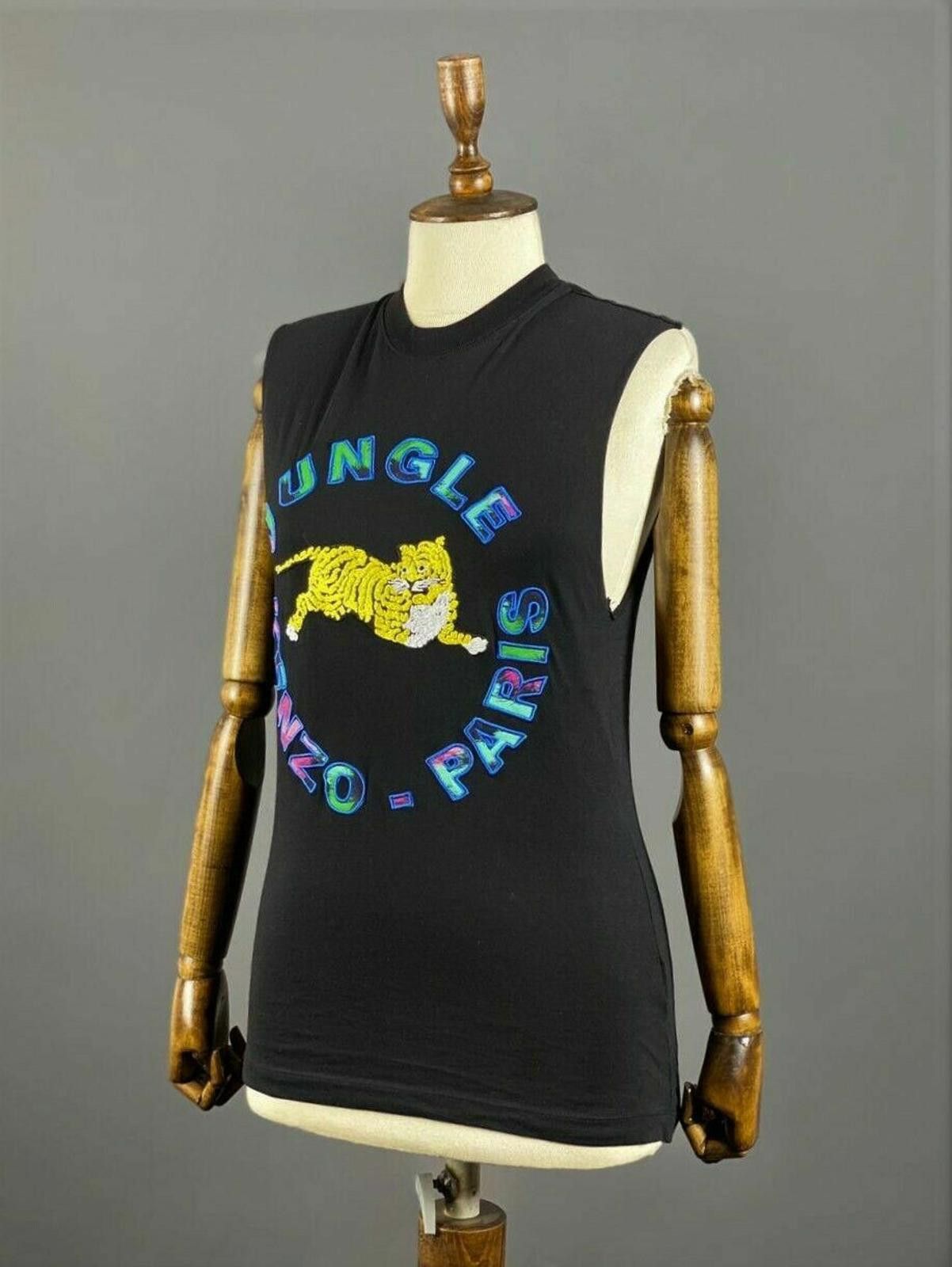 Designer Kenzo X H&M Black Tiger Big Logo Vest Casual T-Shirt Size XS Size US XS / EU 42 / 0 - 1 Thumbnail