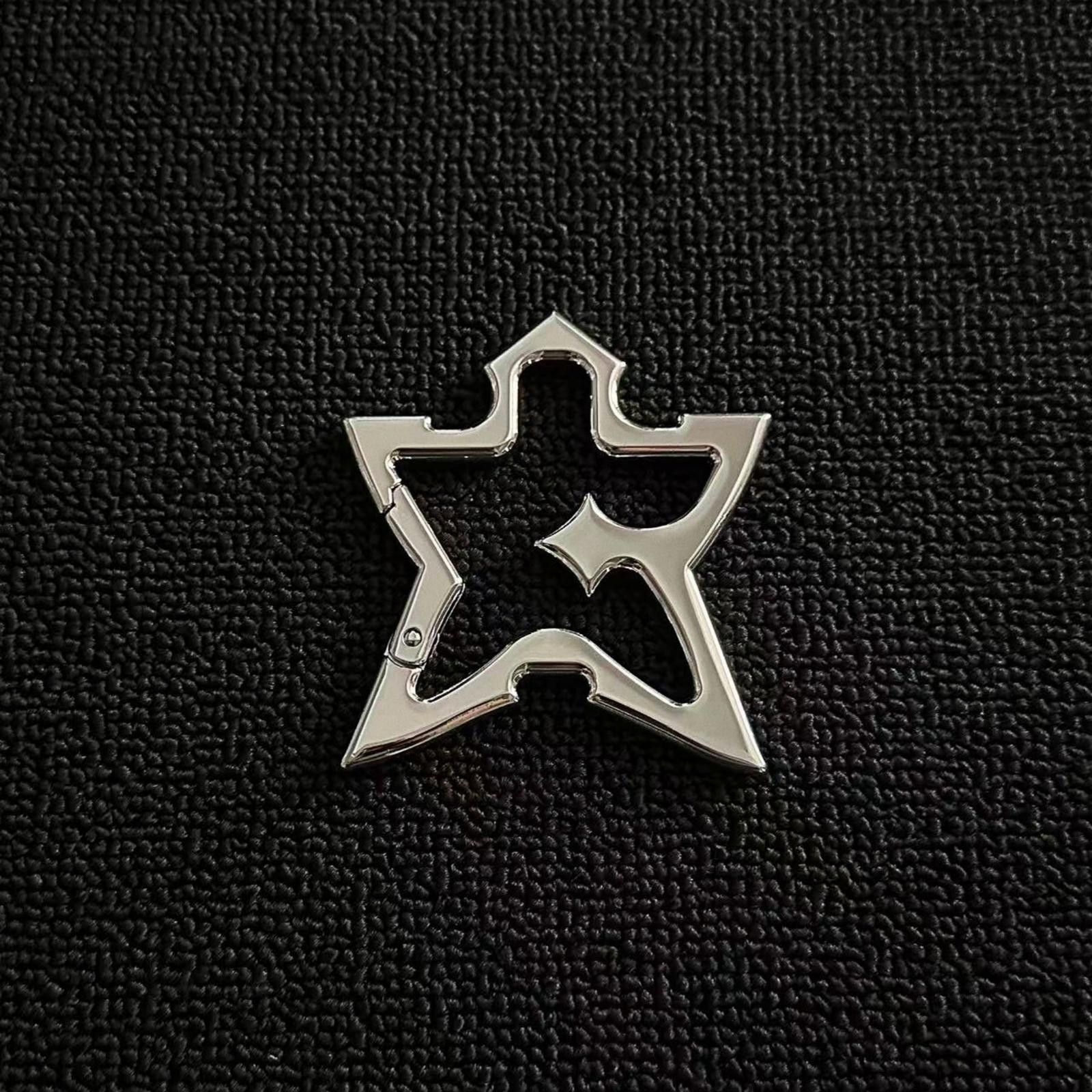 Jewelry Silver Star Shaped Metal Carabiner Keychain Accessory Size ONE SIZE - 3 Thumbnail