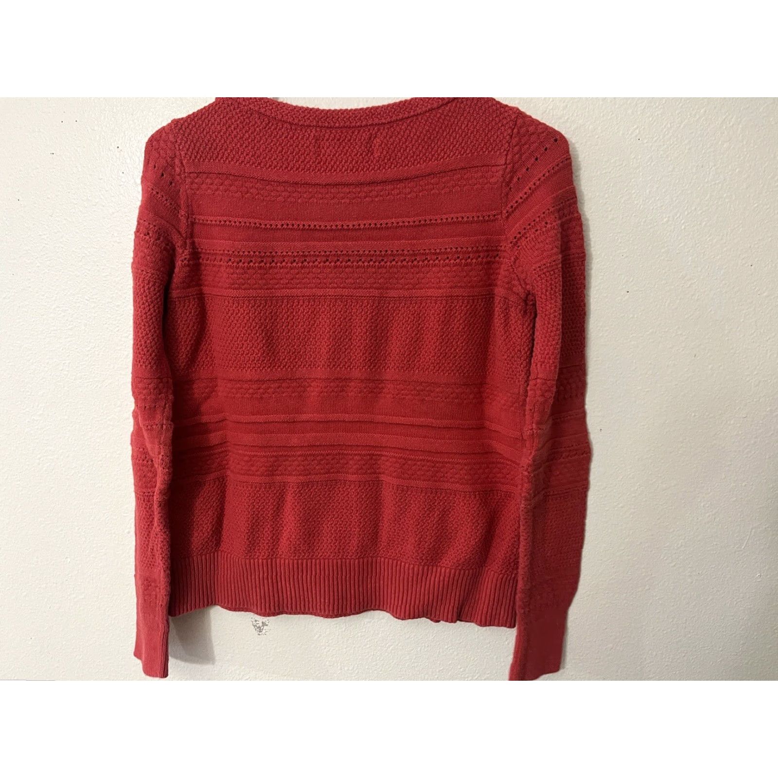 Loft VINTAGE LOFT Women Pullover Sweater Small Red Solid Casual Long Sleeve Crew Neck Size S / US 4 / IT 40 - 2 Thumbnail