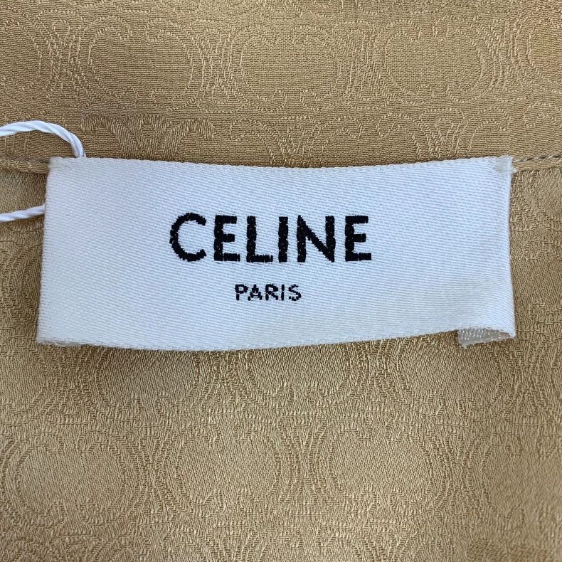 Celine Celine Brown Logo Print Long Sleeve Shirt Size US XXS / EU 40 - 6 Thumbnail