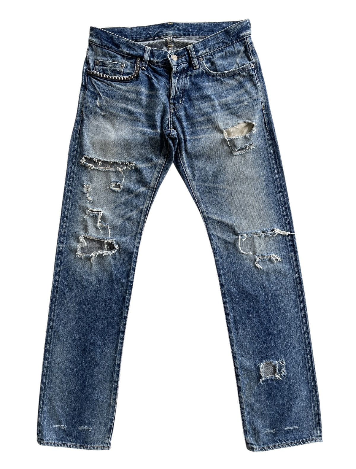 Hysteric Glamour Hysteric Glamour Studded Distressed Selvedge Denim Size US 30 / EU 46 - 1 Thumbnail