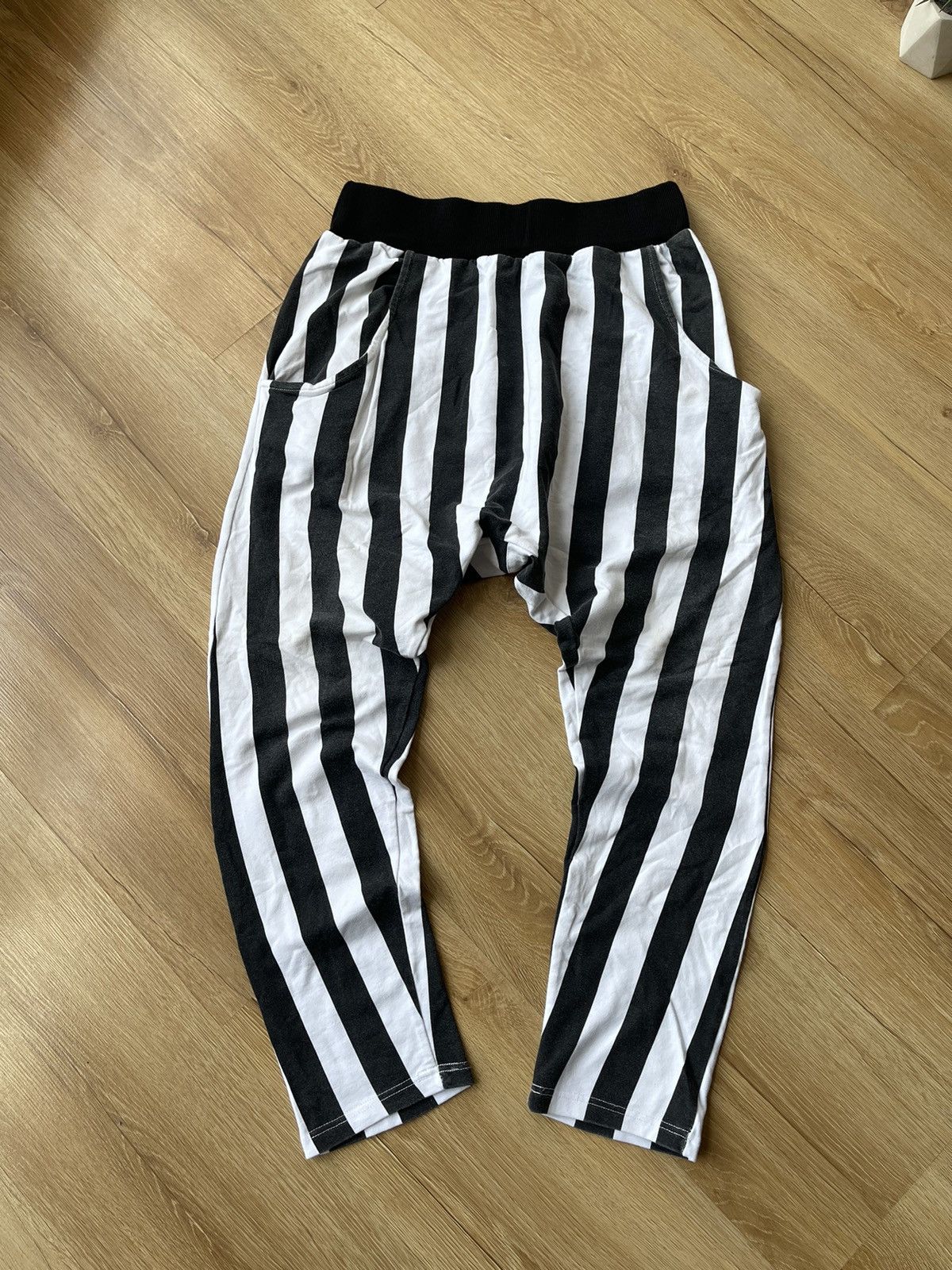 Japanese Brand VTG Striped Baggy Harem Pants Grunge Punk Issey Miyake Style Size US 29 - 2 Thumbnail