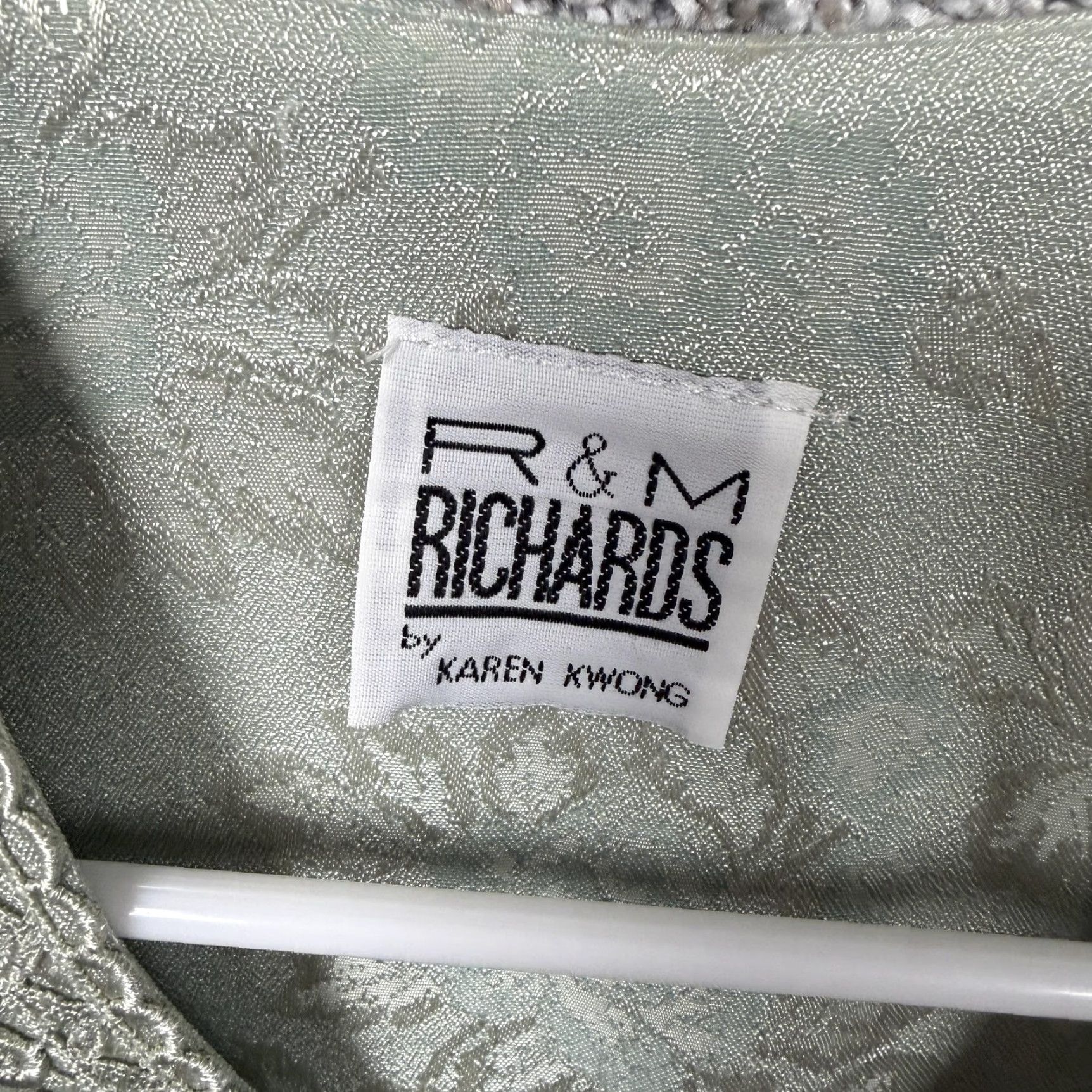 Vintage VINTAGE R&M Richards Skirt Suit 8P Petite Green Floral Jacquard Lace 2-Piece Set Women Party Elegant Size 30" / US 8 / IT 44 - 6 Thumbnail