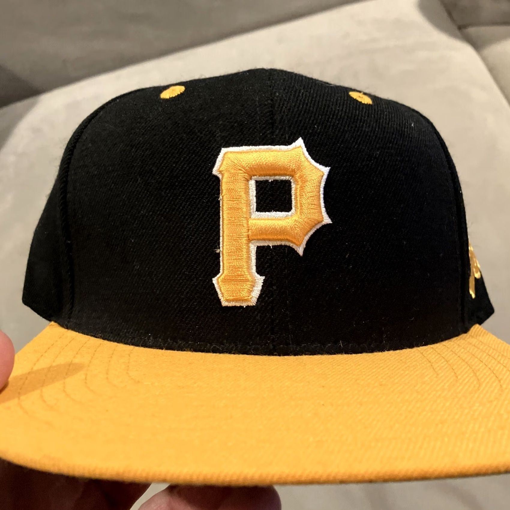 American Needle American Needle Pittsburgh Pirates Snapback Hat Men Adjustable Twill Yellow/Black Cooperstown Collection Sports MLB Size ONE SIZE - 2 Thumbnail