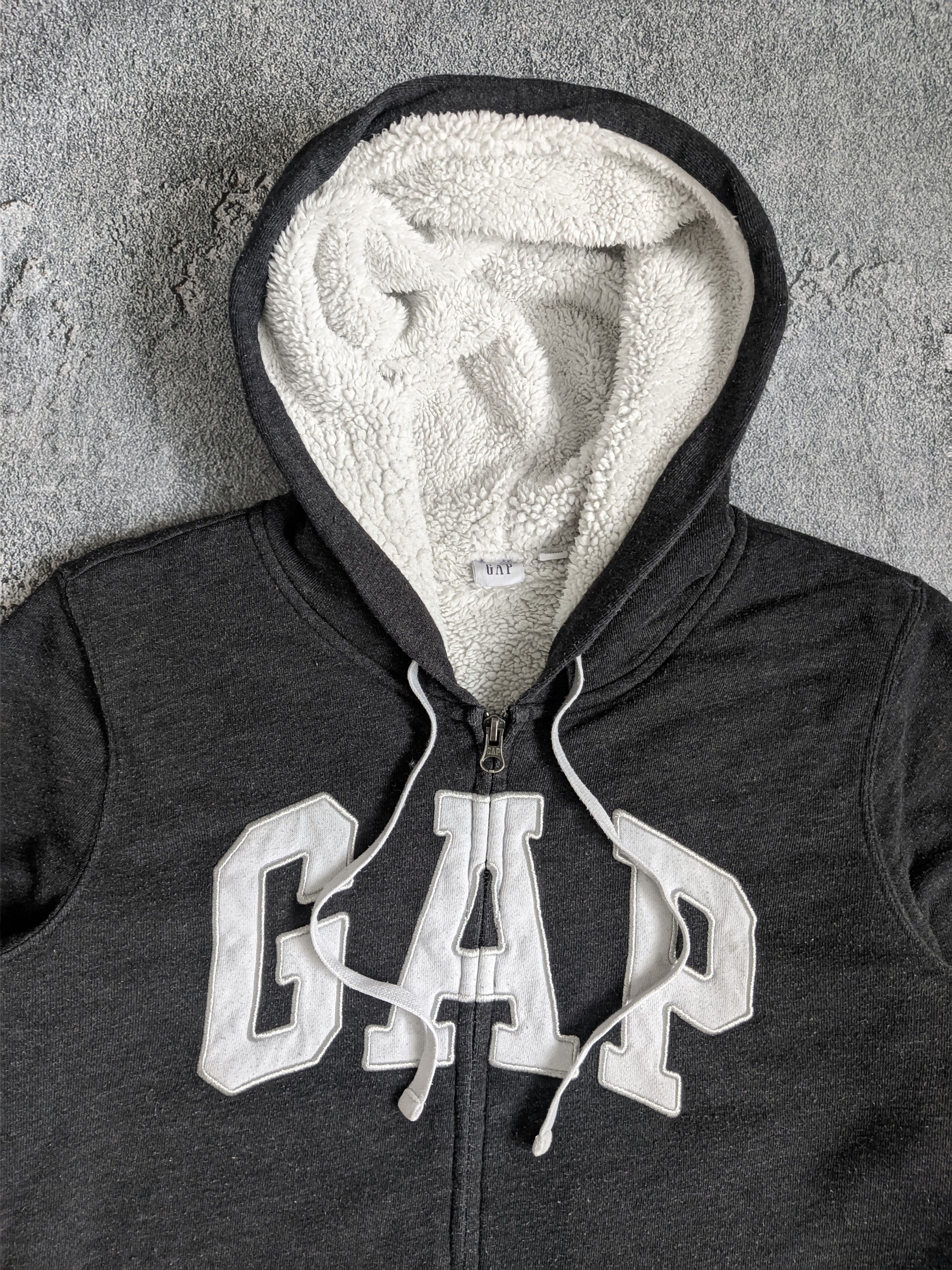 Gap Gap zip hoodie fur big logo vintage y2k sherpa Size M / US 6-8 / IT 42-44 - 2 Thumbnail